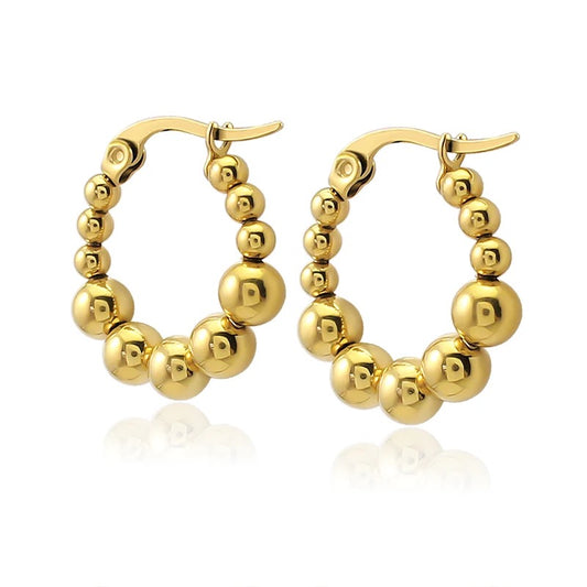 Luxe Bead Hoop Earrings