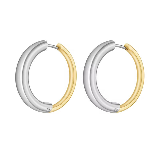 Milan Two-Tone Hoop Earrings