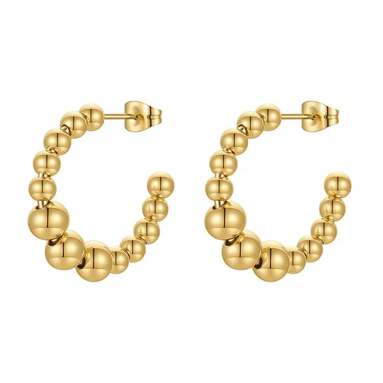 Luxe Bead Hoop Earrings